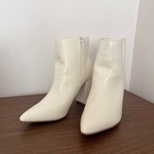 Fashion Nova Cream Ankle Booties
